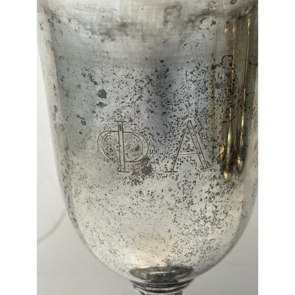 Vntg WM Rogers Silverplate Metal Goblet Chalice Phi Alpha Honor Society Etched - Picture 2 of 6